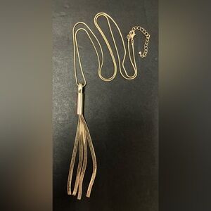 Gold Herringbone Tassel Pendant Necklace
